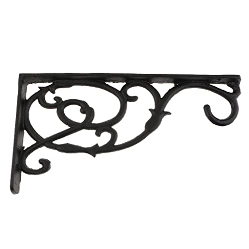 Robuste Metall-Wandregalhalterung, schwarz, 16 x 31 x 3 cm, für Heimbüro von sporful