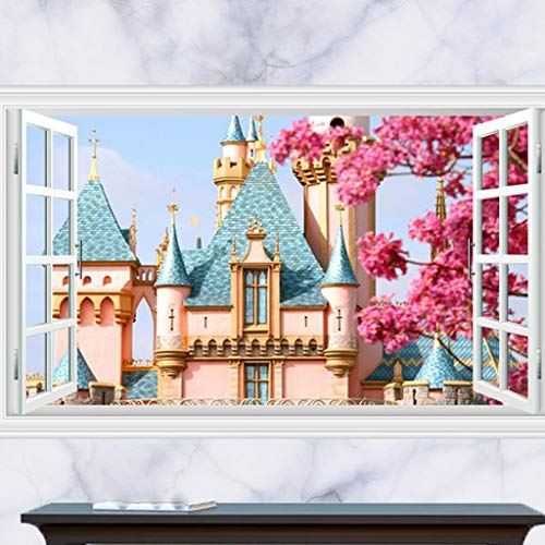 Selbstklebende Schloss-Wandaufkleber, PVC-Aufkleber für Raumdekoration, Märchen, Cartoon-Aufkleber, 89,9 x 59,9 cm Selbstklebende Schloss-Wandaufkleber, PVC-Aufkleber für Raumdekoration, Märchen, Cartoon-Aufkleber, 89,9 x 59,9 cm von sporful