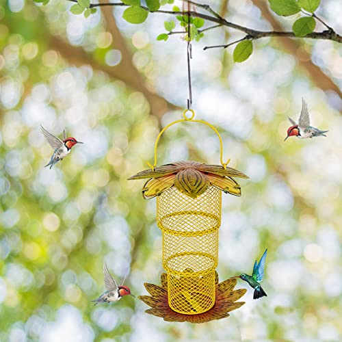 Vogelfutterstation in Blumenform, Metallgitter, zum Aufhängen für Garten, Veranda, Dekoration, zieht Vögel an Vogelfutterstation in Blumenform, Metallgitter, zum Aufhängen für Garten, Veranda, Dekoration, zieht Vögel an von sporful