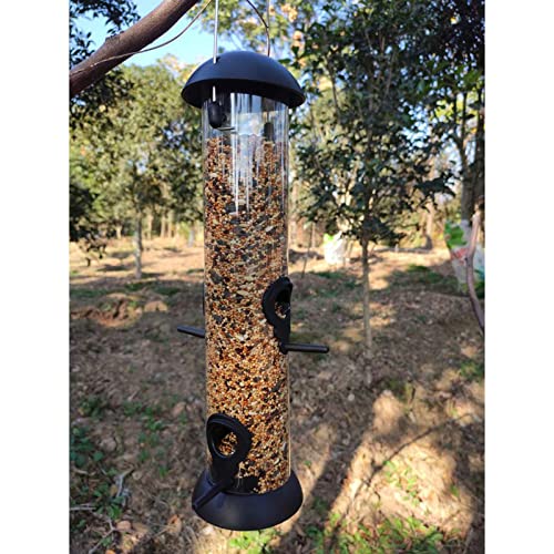 Vogelfutterstation zum Aufhängen, transparentes PVC-Rohr mit Metallaufhänger für Hof, Garten, Outdoor-Dekoration von sporful