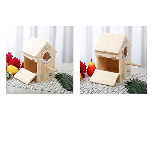 Vogelnest aus Holz, für Nymphensittiche, Wellensittiche, Papageien, Vogelnest, Käfigzubehör, 2 Stück von sporful