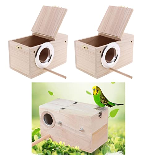 Wildvogel-Nistkasten und Futterstation aus Holz für Garten, Hinterhof, Vogelbeobachtung, 2 Stück von sporful