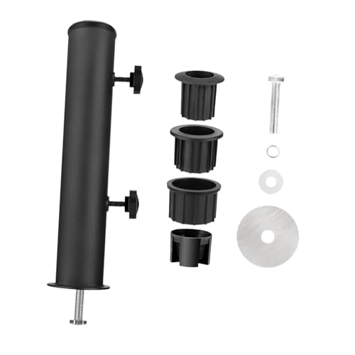 sporful Robuster Schirmständer, Rohrhalterung, 30 cm, Edelstahl-Stangenhalter mit 3 Lochstopfen für Strandpontons, Flaggen, Terrassenschirme von sporful