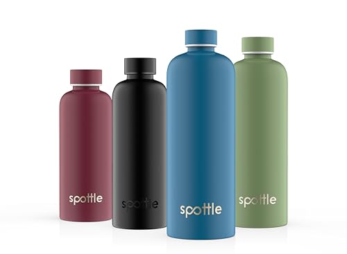 spottle Edelstahl Trinkflasche 500 ml / 750 ml / 1 L / 1,5 L – Thermosflasche aus Metall, doppelwandig, vakuumisoliert, Kohlensäure geeignet, auslaufsicher, spülmaschinenfest (Petrol, 1,5 Liter) von spottle