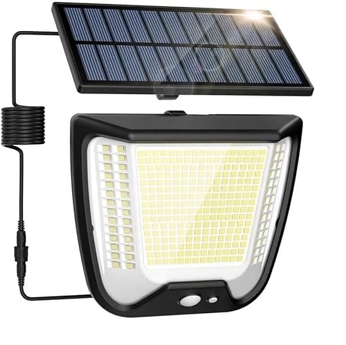 spqment Solarlampen für Außen mit Bewegungsmelder 288 LED - 3 Modi Solar Aussenleuchte IP65 Wetterfest Aussenlampe Außenleuchte mit Sensor von spqment