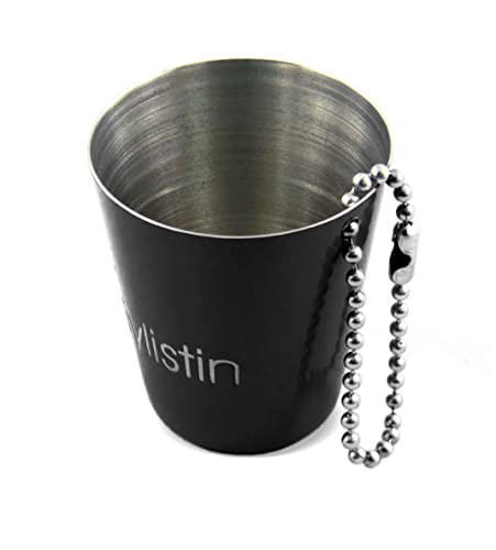 sprengers Personalisierbarer Schnapsbecher aus Edelstahl – Individuelles Schnapsglas mit Name in verschiedenen Farben - JGA (Schwarz) von sprengers