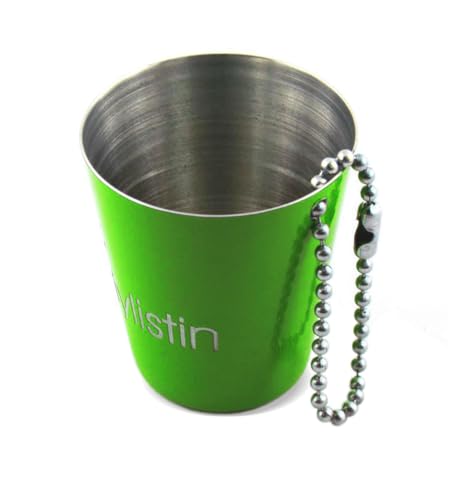 sprengers Personalisierbarer Schnapsbecher aus Edelstahl – Individuelles Schnapsglas mit Name in verschiedenen Farben - JGA (Gelbgrün) von sprengers