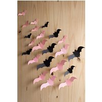 Pink & Schwarz Glitter Bat 3D Wanddekoration | Halloweens von squeezeandthankyou