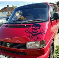 Kolbenkopf Totenkopf Aufkleber Auto Van Bonnet Vinyl Seitenaufkleber Wand Kunst Dekor Kapuze Grafik Fenster Tür Schild Motorhome Mechaniker Kolben von srdecalsdesign