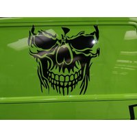 Totenkopf Aufkleber Auto Bonnet Seitlich Wand Kunst Vinyl Grafik Fenster Tür Panel Van Deko Schild von srdecalsdesign