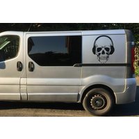 Totenkopf Schädel Musik Dj Vinyl Van Motorhaube Aufkleber Seitenwand Kunst Wandkunst Haube Vinyl Grafik Fenster Tür Zeichen Wohnmobil von srdecalsdesign