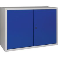 Hängeschrank, Stahlblech, H600xB800xT300 mm Vollblech, 1 Boden, lichtgrau, RAL 7035/enzianblau, RAL 5010 von Jungheinrich PROFISHOP