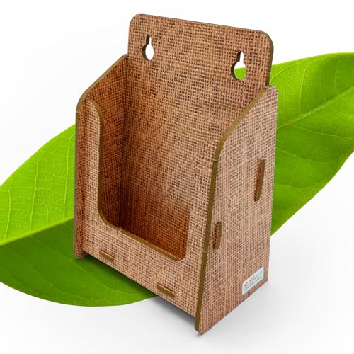 stableco 1x ökologischer Wand Prospektständer DIN A6 vertikal 1 Fach indoor Wandprospekthalter im natural Design No Plastic! Just Paper! nachhaltiger Wandflyerhalter, Postkartenständer Wandmontage von stableco