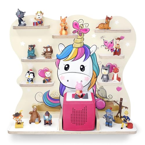 stadtecken Kinder Regal für Musikbox I Geeignet für die Toniebox und ca. 50 Tonies I Perfekte Aufbewahrung für Kinderzimmer I zum Aufstellen oder Aufhängen (Pony, Groß) von stadtecken