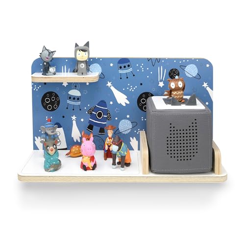 stadtecken Kinder Regal für Musikbox I Motiv Universe I Geeignet für die Toniebox und ca. 25 Tonies I Geschenk I Geschenkidee I Spielen I Sammeln I Aufstellen oder Aufhängen (Universe) von stadtecken