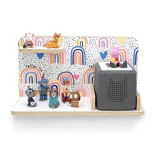 stadtecken Kinder Regal für Musikbox I Motiv After The rain, klein I Geeignet für die Toniebox und ca. 25 Tonies I Geschenk I Geschenkidee I Spielen I Sammeln I Zum Aufstellen oder Aufhängen von stadtecken