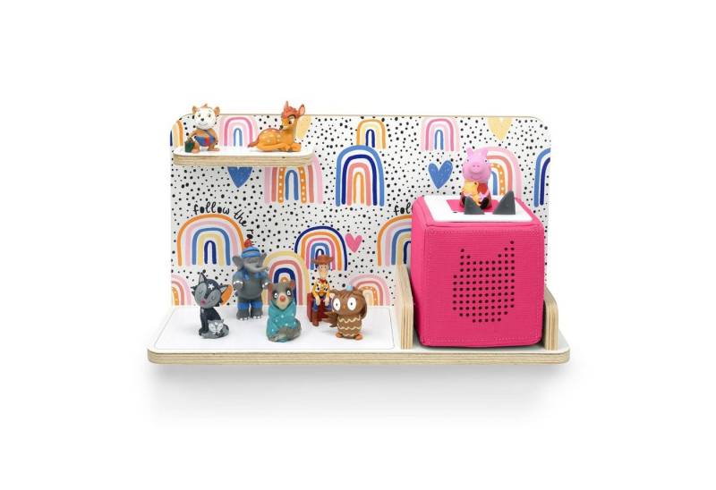 stadtecken Kinderregal klein, geeignet für die Toniebox und Tonies, zum Stellen & Hängen, Integrierte Magnetflächen für ca. 25 Tonie-Figuren von stadtecken