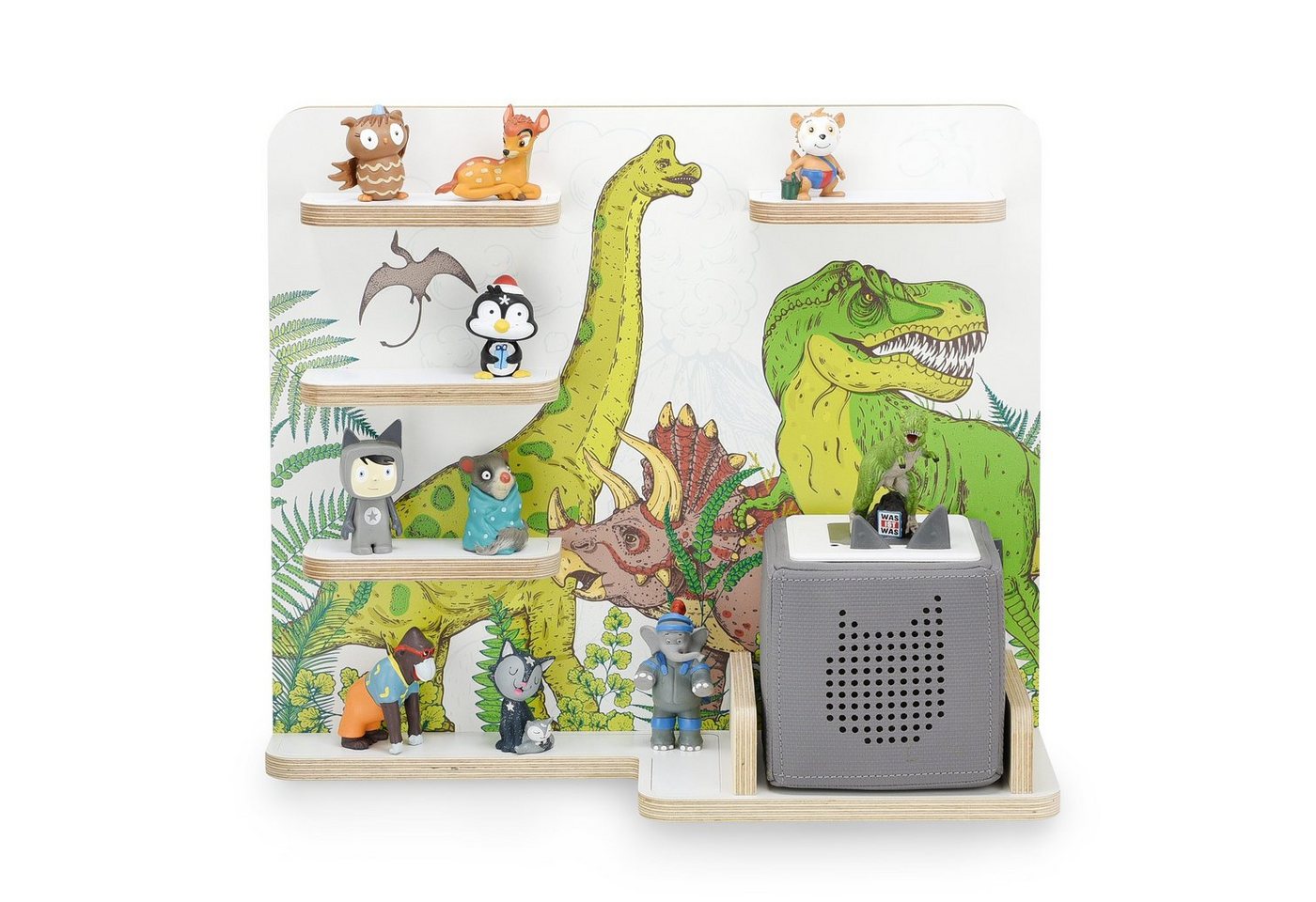 stadtecken Kinderregal mit schmalen Boden - geeignet für die Toniebox und Tonies, Bunte, verspielte Aufbewahrung für 35 Figuren, ideal fürs Kinderzimmer von stadtecken