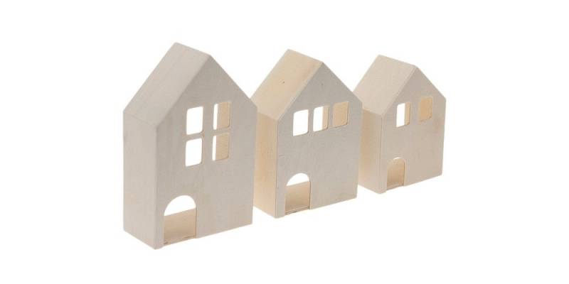 stafil Dekoobjekt Holzhäuschen, 3D, 3er-Set von stafil