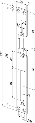 ASSA ABLOY FLACHSCHLIEßBLECH FUER 16W (2-LOCH) von stahl-design-tebart