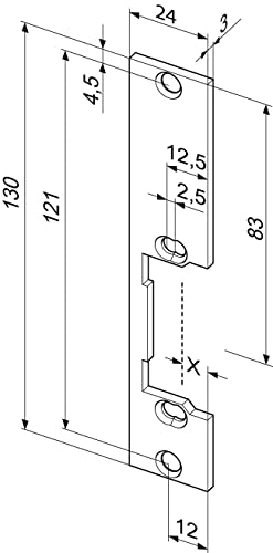 ASSA ABLOY FLACHSCHLIEßBLECH KURZ FUER 118W von stahl-design-tebart