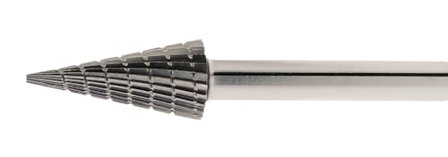 LUKAS-ERZETT 1 x HSS-Fräser MFM Spitzkegelform für Guss/Holz 12x30 mm Schaft 6 mm | Verz. 2-9,8x2,2x1,6cm von stahl-design-tebart