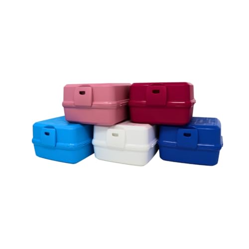 Lunchbox mit Besteck – 1,4 Liter – Pink – Klappbare Multi-Brotbox mit 4 Fächern – Mikrowellen- & spülmaschinengeeignet – BPA-frei von stahl-design-tebart