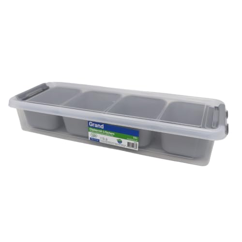 Vorratsbox/Aufbewahrungsbox Grand mit Innenschalen - GRAND (02 1065) 2,5l grau von stahl-design-tebart