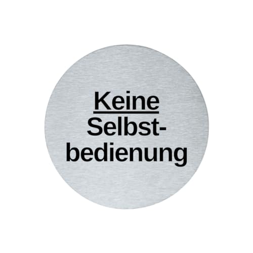 stahl-design-tebart Hinweisschild Piktogramm rund 7,5 cm Edelstahl selbstklebend 3M Klebefläche graviert Edeloptik elegante Beschilderung langlebig KEINE SELBSTBEDIENUNG- 7,5x7,5x0,1cm stahl-design-tebart Hinweisschild Piktogramm rund 7,5 cm Edelstahl selbstklebend 3M Klebefläche graviert Edeloptik elegante Beschilderung langlebig KEINE SELBSTBEDIENUNG- 7,5x7,5x0,1cm von stahl-design-tebart