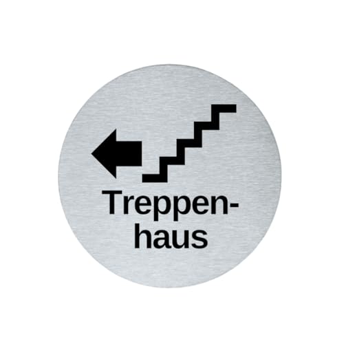 stahl-design-tebart Hinweisschild Piktogramm rund 7,5 cm Edelstahl selbstklebend 3M Klebefläche graviert Edeloptik elegante Beschilderung langlebig TREPPENHAUS LINKS- 7,5x7,5x0,1cm stahl-design-tebart Hinweisschild Piktogramm rund 7,5 cm Edelstahl selbstklebend 3M Klebefläche graviert Edeloptik elegante Beschilderung langlebig TREPPENHAUS LINKS- 7,5x7,5x0,1cm von stahl-design-tebart