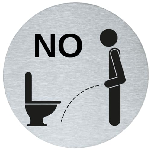 stahl-design-tebart Hinweisschild Piktogramm rund 7,5 cm Edelstahl selbstklebend 3M Klebefläche graviert Edeloptik elegante Beschilderung langlebig WC Nicht im Stehen- 7,5x7,5x0,1cm stahl-design-tebart Hinweisschild Piktogramm rund 7,5 cm Edelstahl selbstklebend 3M Klebefläche graviert Edeloptik elegante Beschilderung langlebig WC Nicht im Stehen- 7,5x7,5x0,1cm von stahl-design-tebart