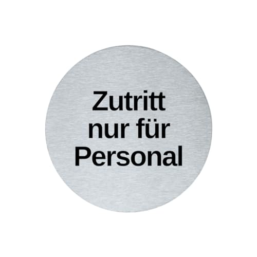 stahl-design-tebart Hinweisschild Piktogramm rund 7,5 cm Edelstahl selbstklebend 3M Klebefläche graviert Edeloptik elegante Beschilderung langlebig ZUTRITT NUR FÜR PERSONAL- 7,5x7,5x0,1cm stahl-design-tebart Hinweisschild Piktogramm rund 7,5 cm Edelstahl selbstklebend 3M Klebefläche graviert Edeloptik elegante Beschilderung langlebig ZUTRITT NUR FÜR PERSONAL- 7,5x7,5x0,1cm von stahl-design-tebart