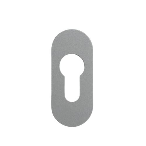 1x stahl-design-tebart Ovale Aluminium Klebe-Rosetten für Türen, selbstklebend mit 3M VHB Kleber Silber von stahl-design-tebart