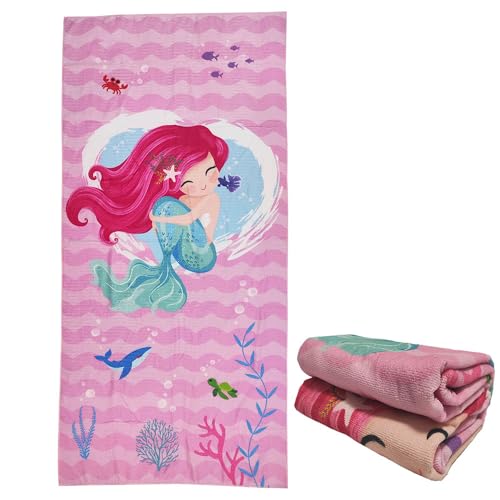 stampringt King Size, niedlich, rosa, gestreift, Mermaid Strandtuch für Mädchen, Erwachsene, großer Handtuchstoff aus Mikrofaser, super dick, 75 x 150 cm stampringt King Size, niedlich, rosa, gestreift, Mermaid Strandtuch für Mädchen, Erwachsene, großer Handtuchstoff aus Mikrofaser, super dick, 75 x 150 cm von stampringt