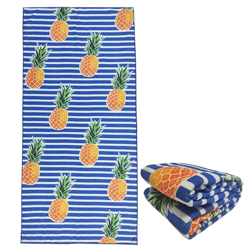 stampringt Strandtuch für Erwachsene, Ananas, blau, extra groß, Mikrofasertuch, super dick, große Größe, 75 x 150 cm stampringt Strandtuch für Erwachsene, Ananas, blau, extra groß, Mikrofasertuch, super dick, große Größe, 75 x 150 cm von stampringt