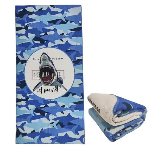 stampringt Super großes Strandtuch Camo Shark für Jungen Erwachsene, großer Mikrofaserhandtuch, super dick, 75 x 150 cm stampringt Super großes Strandtuch Camo Shark für Jungen Erwachsene, großer Mikrofaserhandtuch, super dick, 75 x 150 cm von stampringt