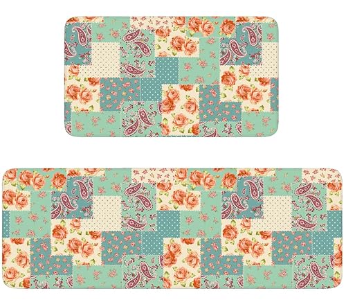 standhustle Boho-Küchenteppiche, 2er-Set, rutschfeste Unterseite, Küchenmatte, 2-teilig, wasserabweisend, Küche, Boho-Teppich von standhustle