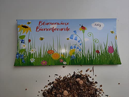 NEU 100g Blumensamen Bienenfreunde Bienenwiese Wildblumenmischung ohne Gräser Saatgut Insekten Bienen bunte Blumenwiese Samen ein- u. mehrjährig (für 100qm) von stantrade