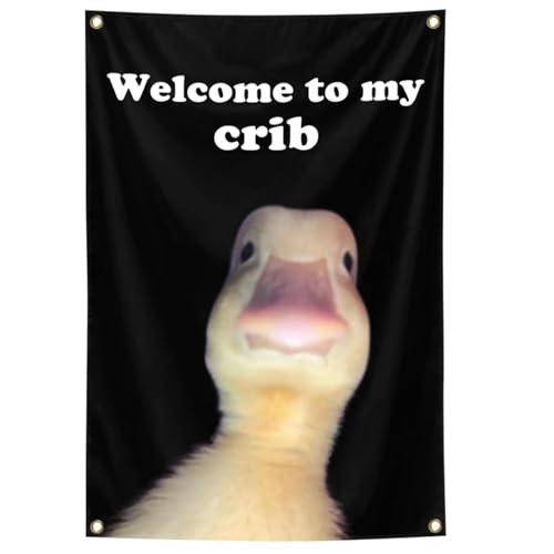 starfa lab Welcome To My Crib Lustige Enten-Flagge, Wandteppich, 60 x 91 cm, Schlafzimmer, lustige Flaggen, Schlafsaal, Herrenzimmer-Dekoration für Jugend- und Jungenzimmer, Wandkunst starfa lab Welcome To My Crib Lustige Enten-Flagge, Wandteppich, 60 x 91 cm, Schlafzimmer, lustige Flaggen, Schlafsaal, Herrenzimmer-Dekoration für Jugend- und Jungenzimmer, Wandkunst von starfa lab