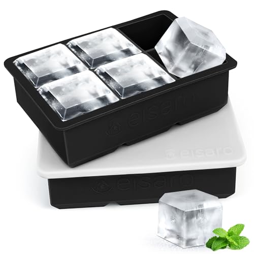 Silikon Eiswürfelform mit Deckel Auslaufsicher BPA-frei - Große Würfel Einfache Entnahme für Cocktails Babybrei Spülmaschinenfest von staronce