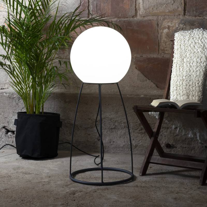 Star Trading Terrassenlampe Außenleuchte Mallorca 95 Cm Schwarz Weiß Kunststoff  B-Ware von startrading