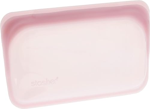 Stasher Silikonbeutel für Lebensmittel, Snack Bag (Rose Quartz)| wiederverwendbare Gefrierbeutel | abwaschbarer Zip Beutel | 21 x 14 x 1,3 cm / 290 ml von Stasher