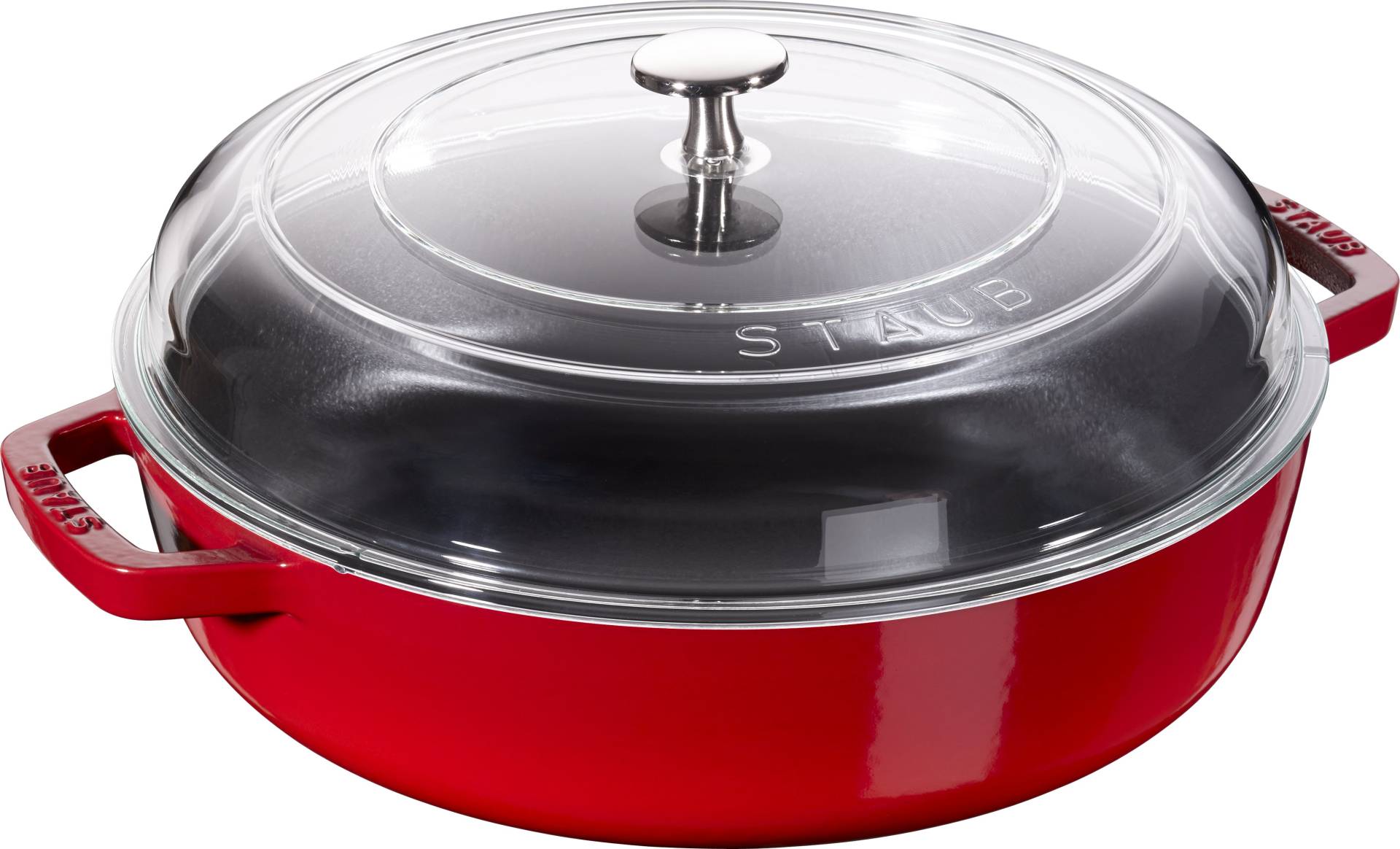 Schmorpfanne mit Glasdeckel 28cm BRAISERS in Farbe Kirsch-Rot Schmorpfanne mit Glasdeckel 28cm BRAISERS in Farbe Kirsch-Rot von staub