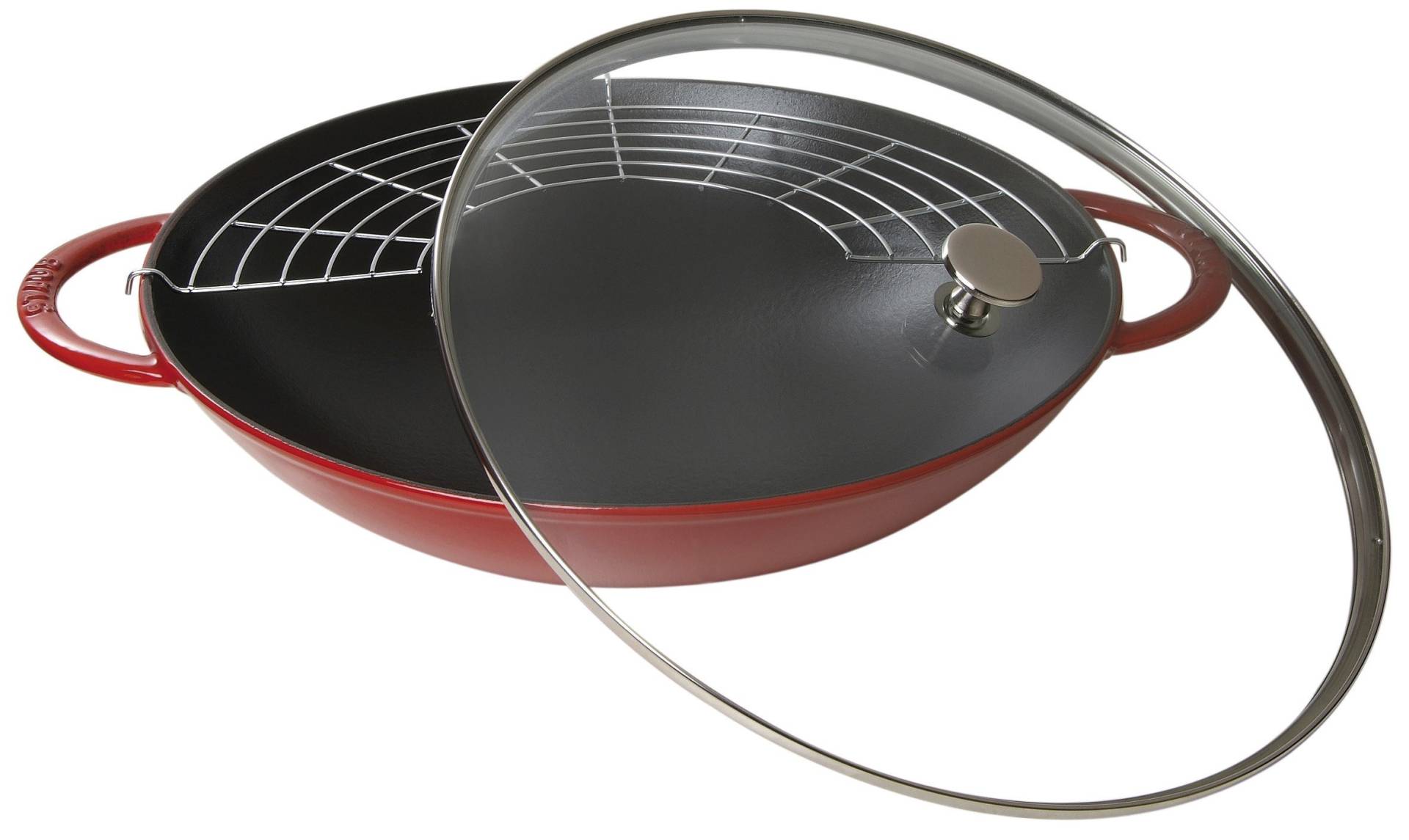 staub Wok mit Glasdeckel 37cm SPECIALITIES in Farbe Kirsch-Rot staub Wok mit Glasdeckel 37cm SPECIALITIES in Farbe Kirsch-Rot von staub