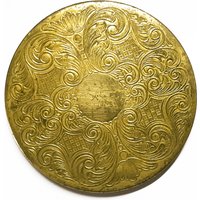 Vintage Untersetzer Aus Messing, Ziseliert, 89 Mm, Ca. 80 Jahre Alt von steamandpunk