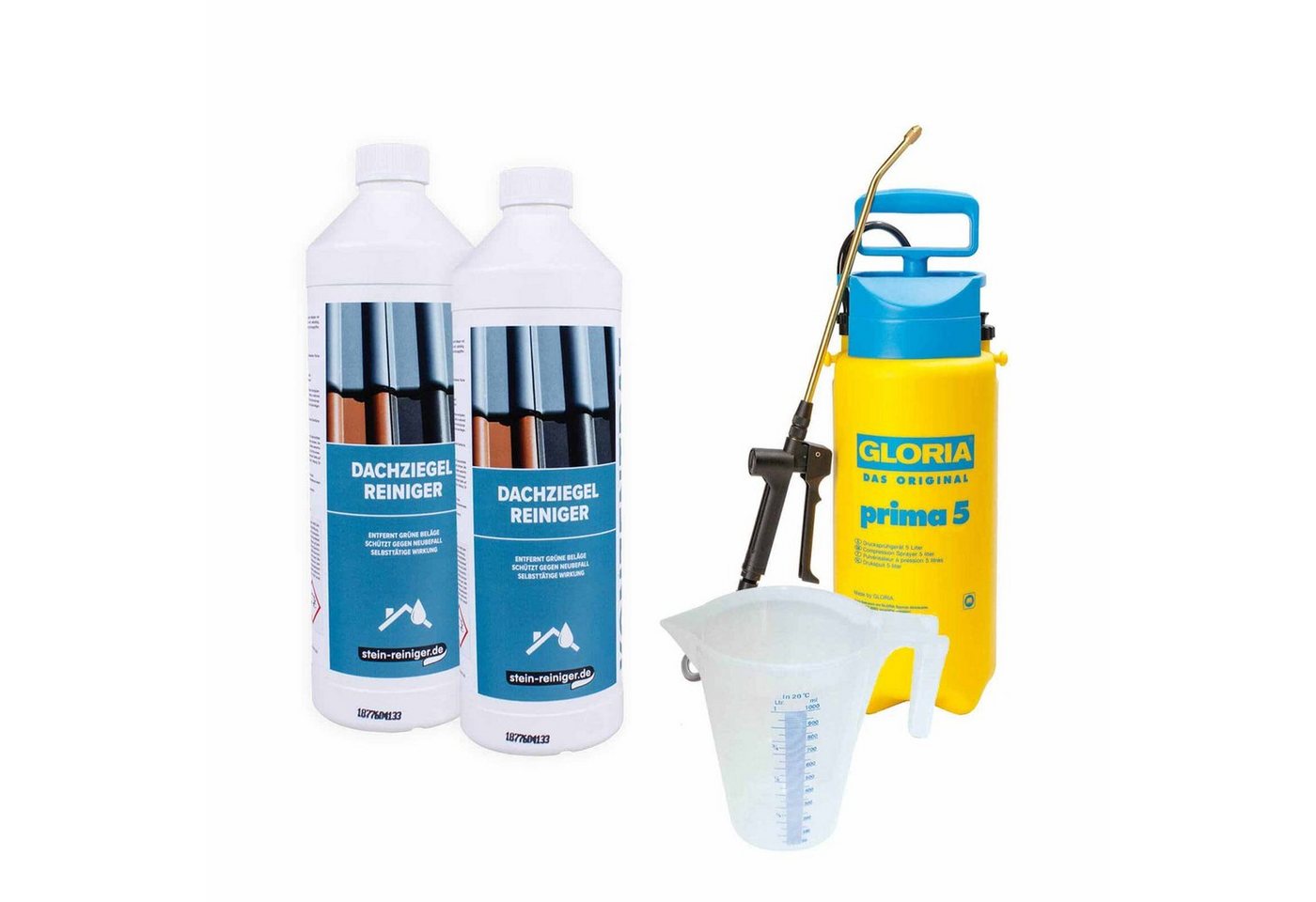 stein-reiniger.de Dachziegel Reiniger Konzentrat 2x 1 Liter SET Universalreiniger von stein-reiniger.de