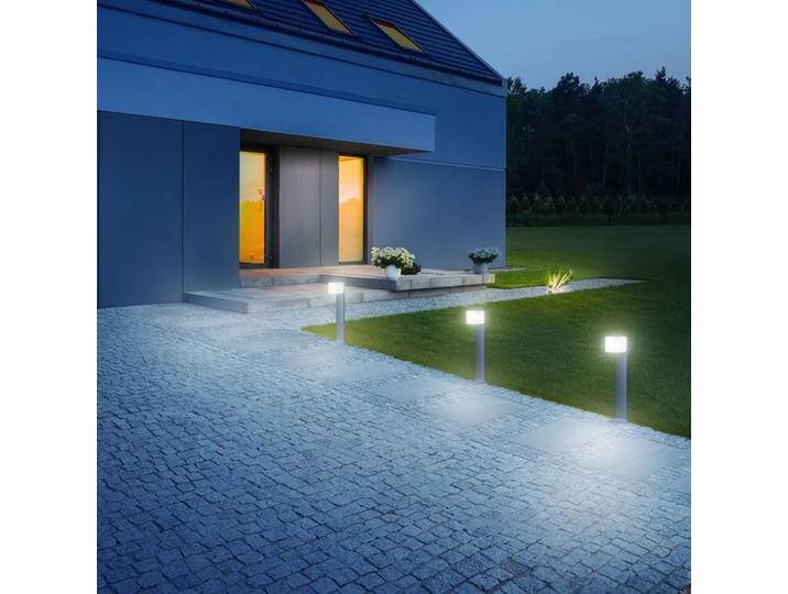 STEINEL GL 80 SC Sensor-Wegeleuchte, silber SC, dimmbar, alu / grau / zink, Aluminium, Modern, Smart Home Wegbeleuchtung Garten von steinel