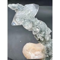 Apophyllite With Stilbite On Black Chalcedony Stalactite Matrix, Double Terminated Diamond Mineral Specimen, Collection Crystal von steingo