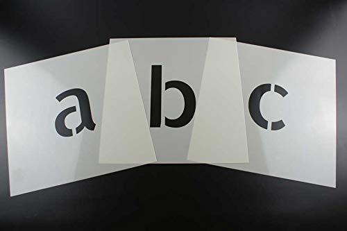 200mm Kleinbuchstabenschablonen Font AL mit Sprühnebelschutz von stencilBOY