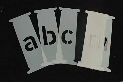 Kleinbuchstabenschablonen, Buchstabenset in Kleinbuchstaben, wiederverwendbar, aus Kunststoff, Buchstabenhöhe 100 bis 350mm von stencilBOY